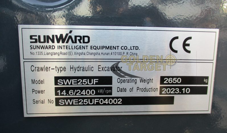New SUNWARD SWE25UF Mini Hydraulic Excavator 2023 full