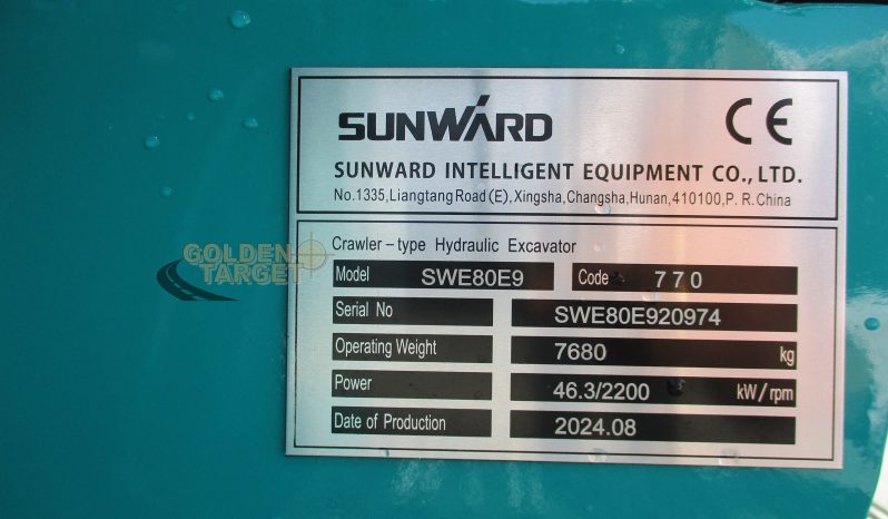 New SUNWARD SWE80E9 Mini Hydraulic Excavator 2024 full