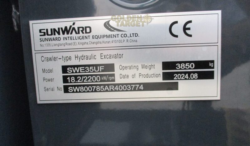 New SUNWARD SWE35UF Mini Hydraulic Excavator 2024 full