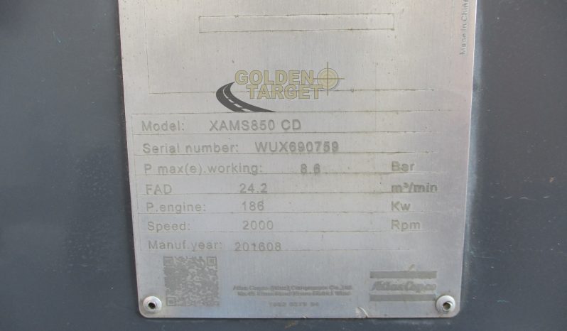 ATLAS COPCO XAMS-850-CD7 Air Compressor 2016 full